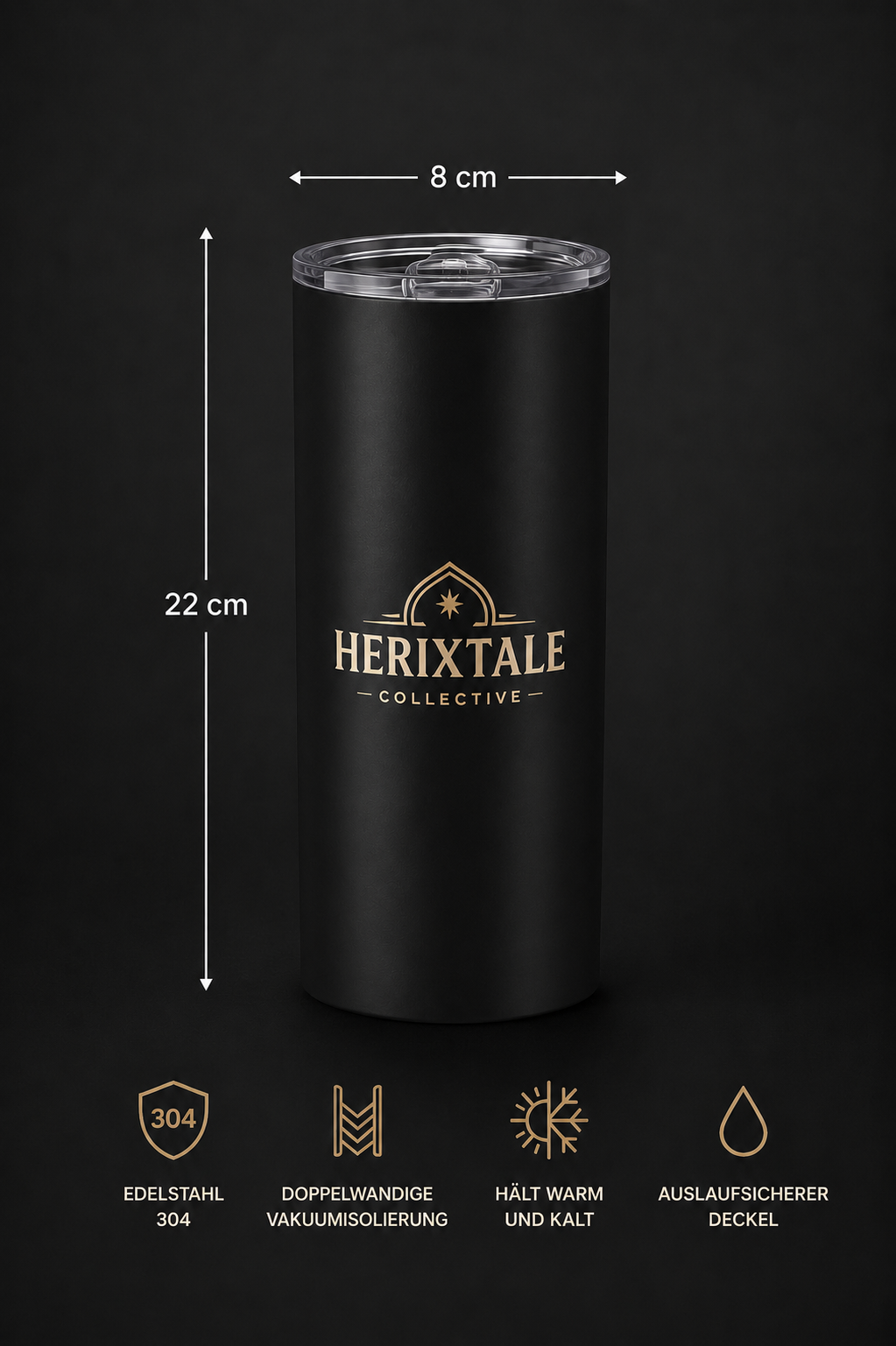 Premium Edelstahl Thermobecher Osman I. / Osman Gazi Doppelwandig 600 ml