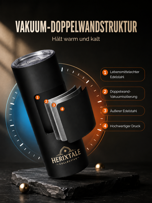 Premium Edelstahl Thermobecher 600ml Saladin Kurdistan
