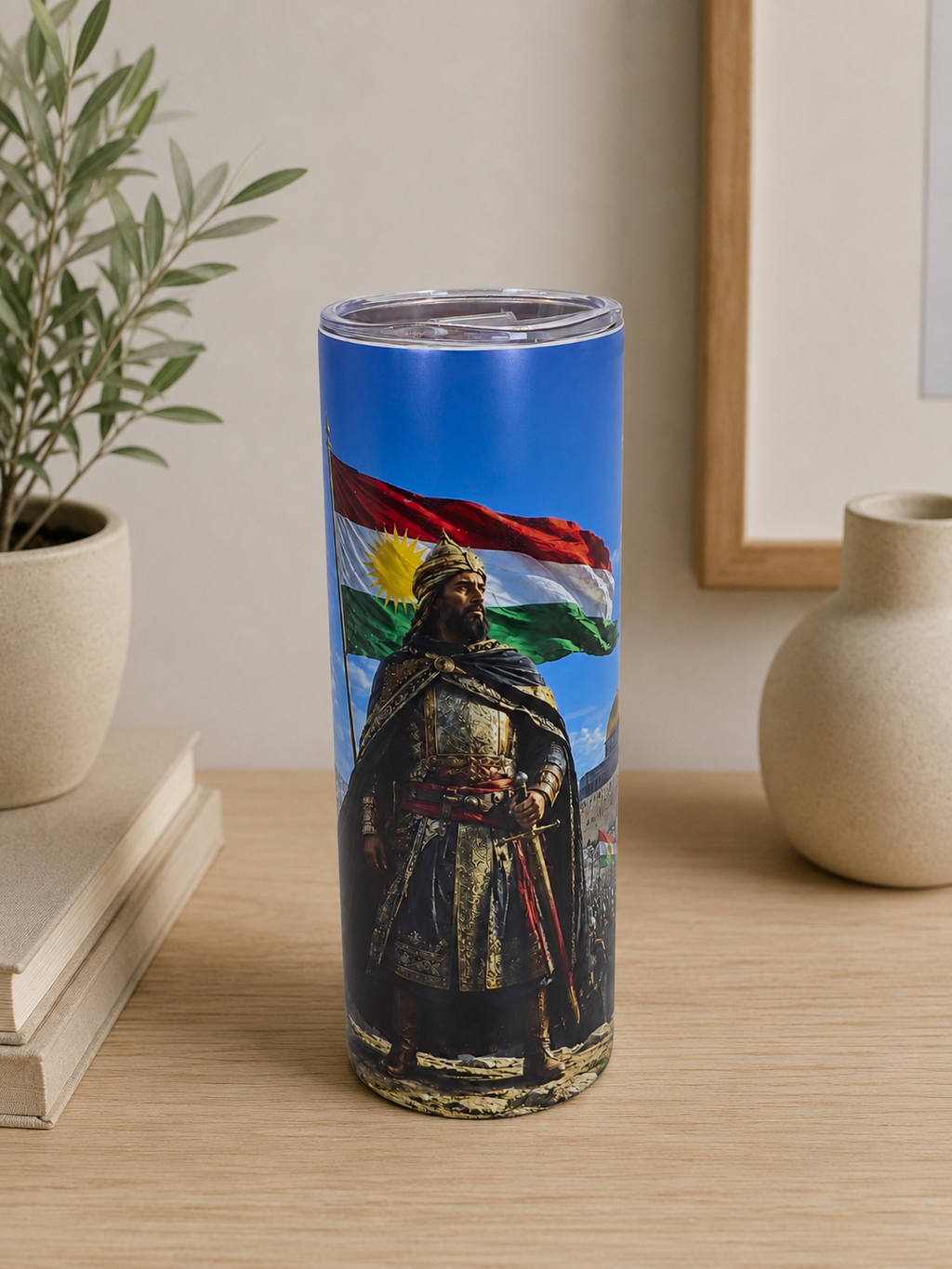 Premium Edelstahl Thermobecher 600ml Saladin Kurdistan